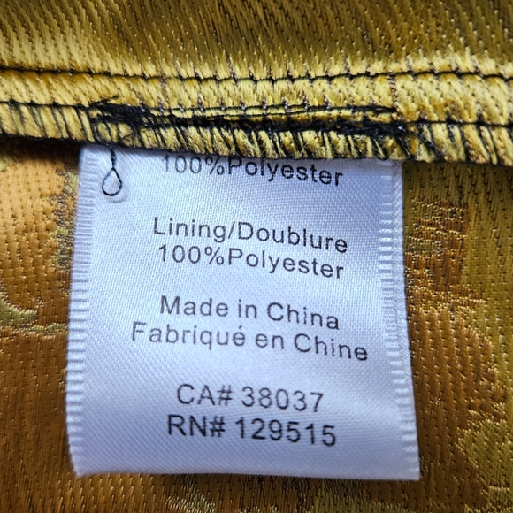 Puli cocktail formal event jacket blouse & sash shiny floral brown green grey XL - Picture 11 of 16